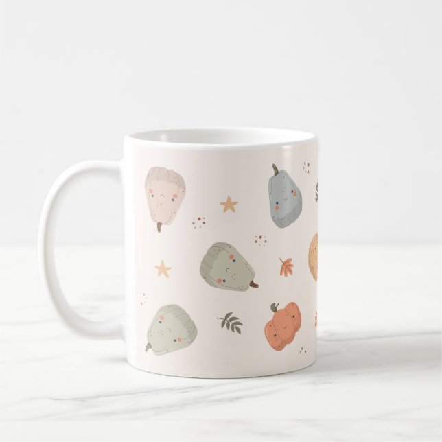 Happy Niedlich Pumpkin Pattern - Kaffee Tasse (Links)