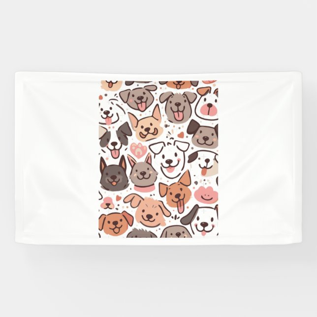 Happy Niedlich Puppies Muster 1 Banner (Horizontal)