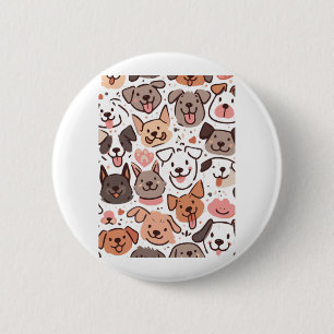 Happy Niedlich Puppies Muster 1 Button