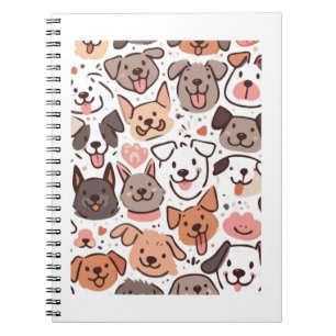 Happy Niedlich Puppies Muster 1 Notizblock