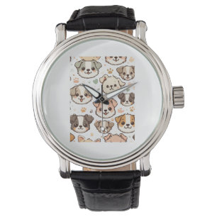 Happy Niedlich Puppies Pattern Armbanduhr