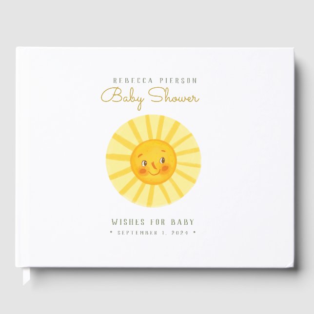 Happy Niedlich Sun Baby Shower Gästebuch (Vorderseite)