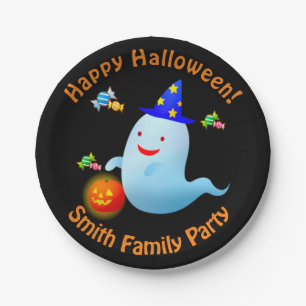 Happy Niedlich Trick oder Treten Halloween Ghost Pappteller