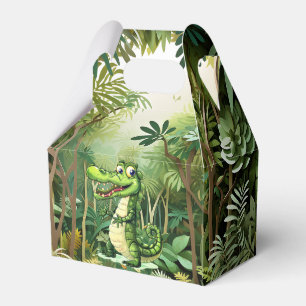 Happy Niedlich Wild Crocodile Jungle Trees Schöne Geschenkschachtel