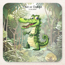 Happy Niedlich Wild Crocodile Jungle Trees Schöne