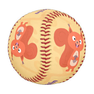 Happy niedliche Red Eichhörnchen Cartoon Illustrat Baseball