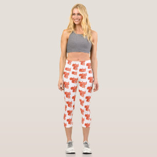 Happy niedliche Red Eichhörnchen Cartoon Illustrat Capri Leggings