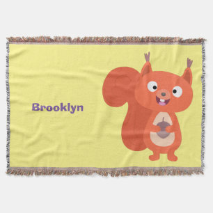 Happy niedliche Red Eichhörnchen Cartoon Illustrat Decke