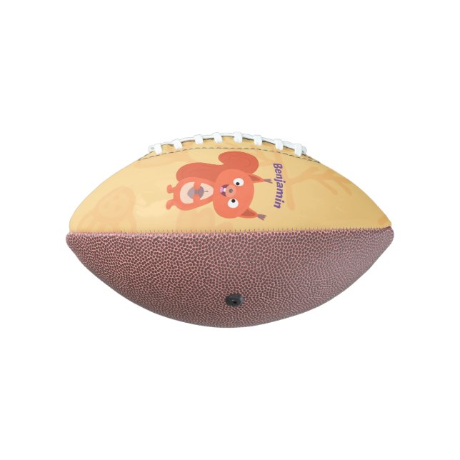Happy niedliche Red Eichhörnchen Cartoon Illustrat Football (Gedreht 270)
