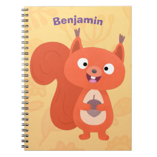 Happy niedliche Red Eichhörnchen Cartoon Illustrat Notizblock