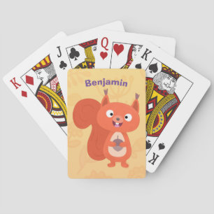 Happy niedliche Red Eichhörnchen Cartoon Illustrat Spielkarten