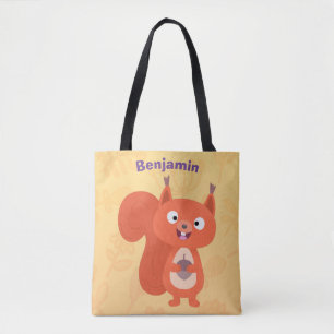 Happy niedliche Red Eichhörnchen Cartoon Illustrat Tasche