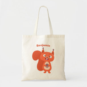Happy niedliche Red Eichhörnchen Cartoon Illustrat Tragetasche