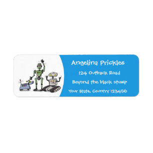 Happy niedliche Roboter Trio-Cartoon