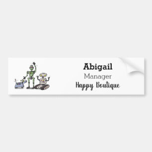 Happy niedliche Roboter Trio-Cartoon Autoaufkleber