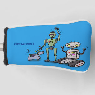 Happy niedliche Roboter Trio-Cartoon Golf Headcover