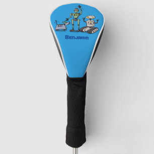 Happy niedliche Roboter Trio-Cartoon Golf Headcover