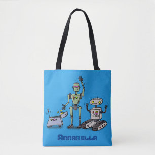 Happy niedliche Roboter Trio-Cartoon Tasche