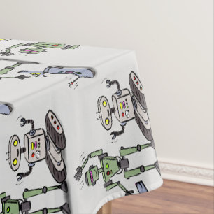 Happy niedliche Roboter Trio-Cartoon Tischdecke
