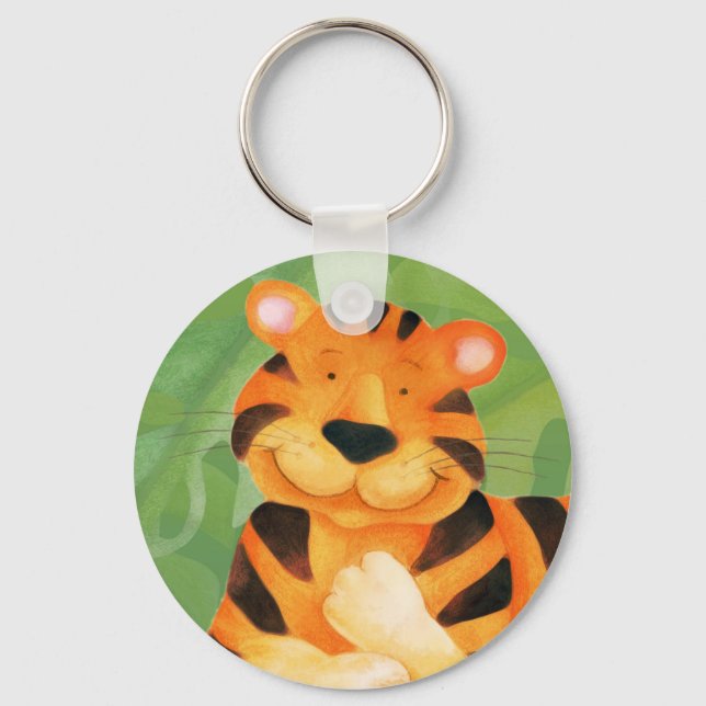 Happy niedlicher whimsy tiger tierart keyring schlüsselanhänger (Vorderseite)