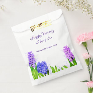 Happy Noroz Lila Blue Pink Hyacinth Blume Geschenktütchen