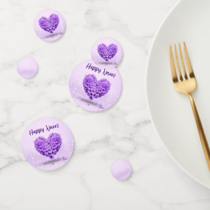 Happy Noroz Lila Hyacinth Heart Lovely Bouquet Konfetti