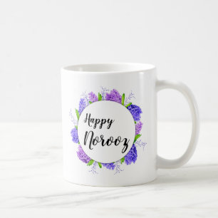 Happy Noroz Neujahr Lila Hyacinth-Kranz Kaffeetasse