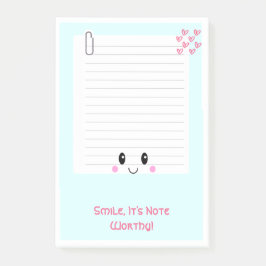 Happy Notes Blue: Kawaii Sticky Post It-Notes Post-it Klebezettel