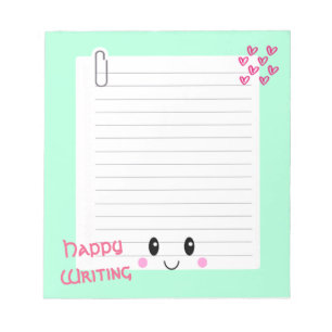 Happy Notes Green: Kawaii Editor Notizblock