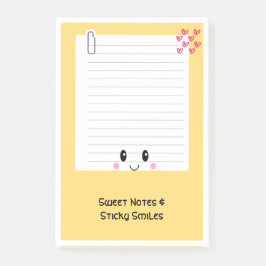 Happy Notes Orange: Kawaii Sticky Post - It Notes Post-it Klebezettel