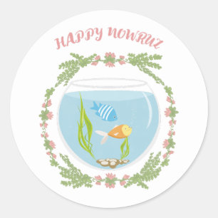 Happy Nowruz Runder Aufkleber