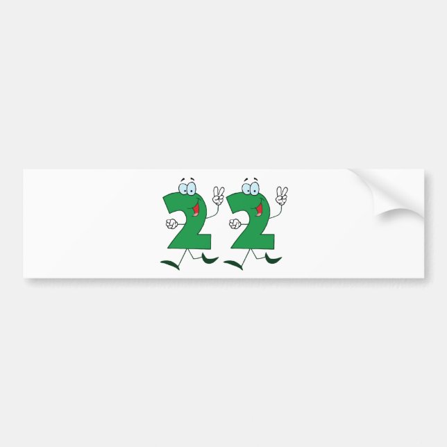 Happy Number 22 Autoaufkleber (Vorne)