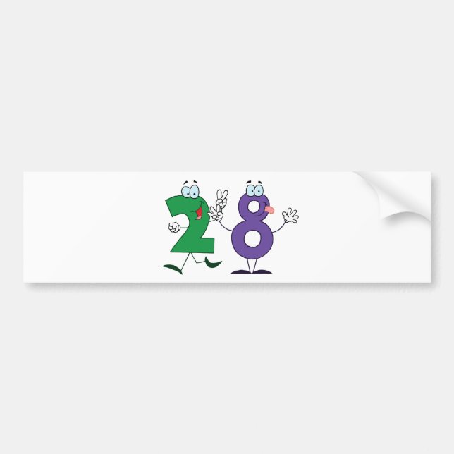 Happy Number 28 Autoaufkleber (Vorne)