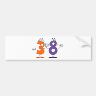 Happy Number 38 Autoaufkleber