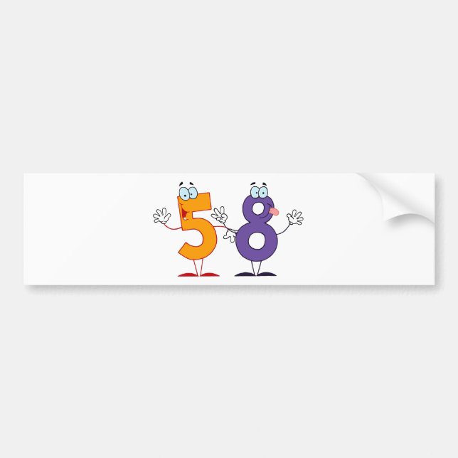 Happy Number 58 Autoaufkleber (Vorne)