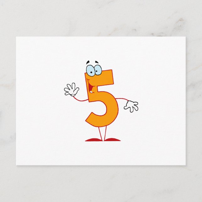 Happy Number 5 Postkarte (Vorderseite)
