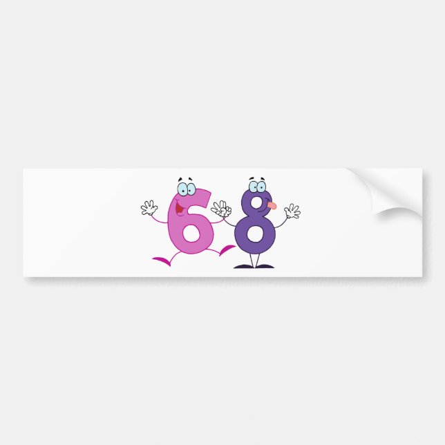 Happy Number 68 Autoaufkleber (Vorne)