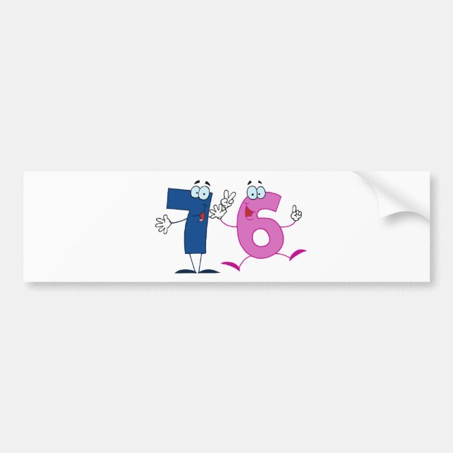 Happy Number 76 Autoaufkleber (Vorne)