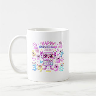Happy Number Day 2026 Cute Calculator Design Kaffeetasse