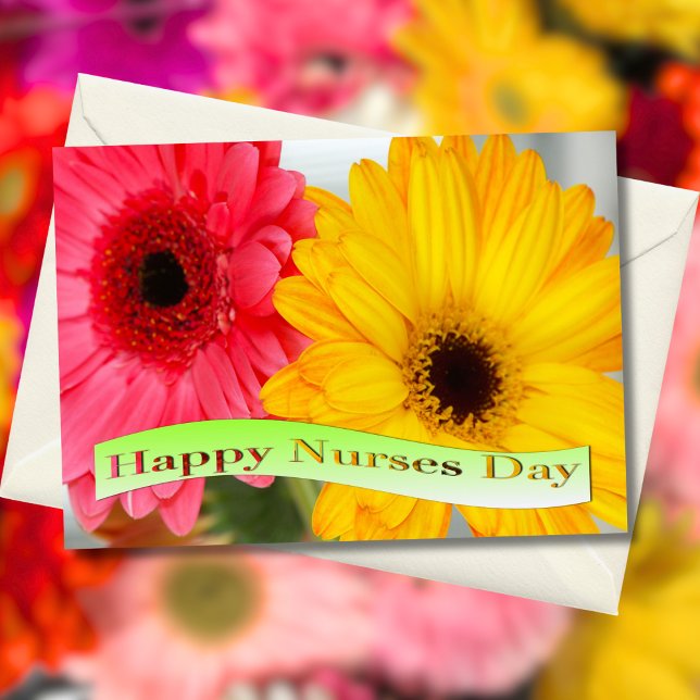 Happy Nurses Day Gerber Daises Karte (Von Creator hochgeladen)
