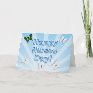 Happy Nurses Day Gift farbige Schmetterlinge Karte