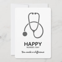 Happy Nurses Day Gray Stet Illustration Einladung