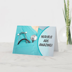 Happy Nurses Day Medical Person in Scrubs Feiertagskarte
