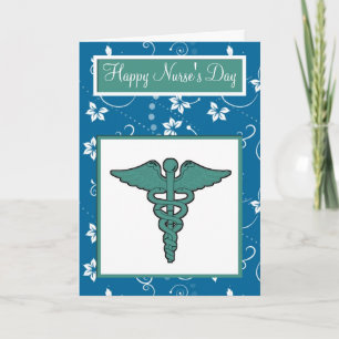Happy Nurse's Day mit Symbol für Krankenpflege Dankeskarte
