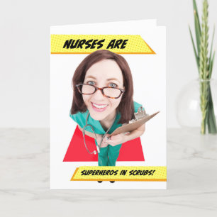 Happy Nurses Day Nurses sind Superhelden in Scrubs Feiertagskarte