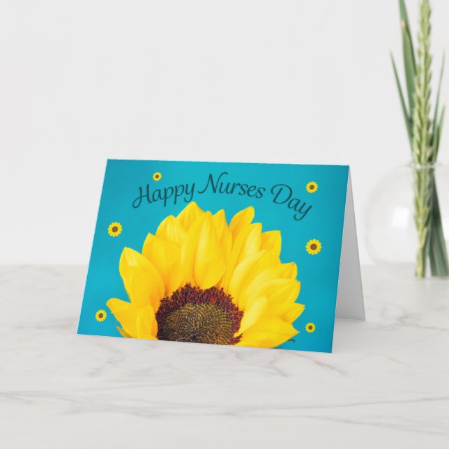 Happy Nurses Day Yellow Flowers Feiertagskarte (Vorderseite)