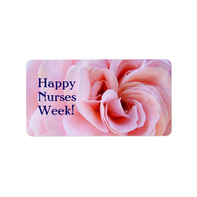 Happy Nurses Week! Aufkleber Etiketten Rosa Blume Adressaufkleber (Vorne)