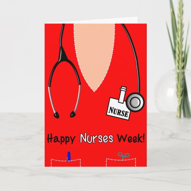 Happy Nurses Week Card Scrub Top Karte (Vorderseite)
