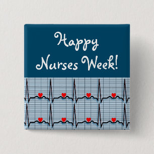 Happy Nurses Week EKG Buttons