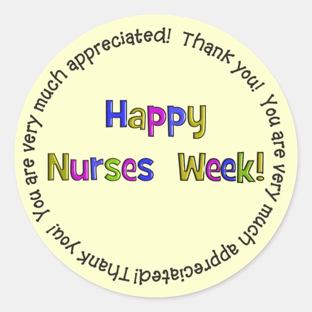 Happy Nurses Week Geschenke Runder Aufkleber (Vorderseite)